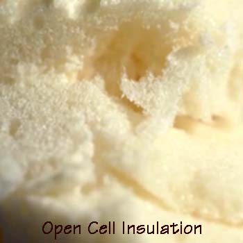 Open cell spray foam insulation texture showing sponge-like structure