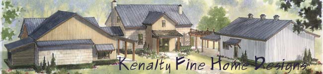 Color elevation drawing showing proposed home exterior - custom home design Kerrville
